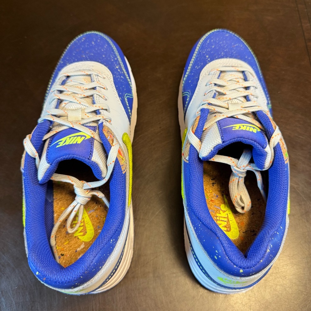 New Nike Air Max 1 Blue White Sneakers Shoes Size US 6Y - Picture 12 of 13